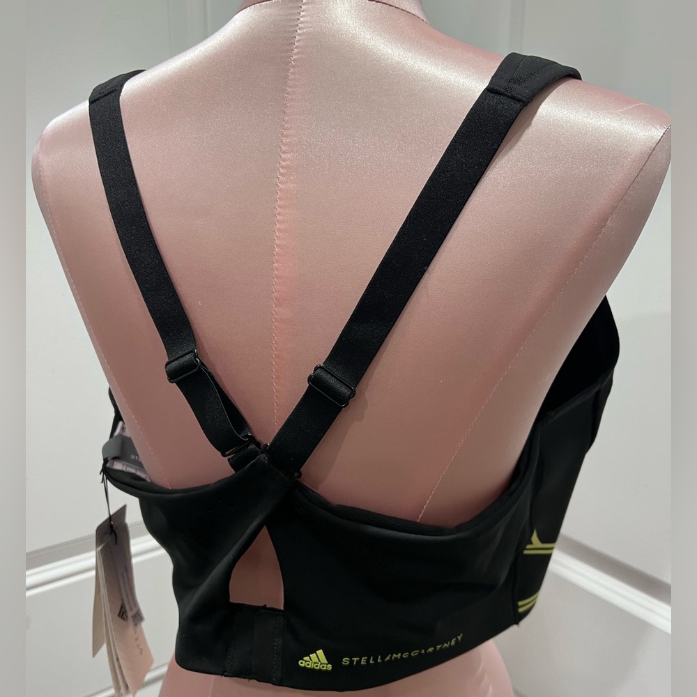 NWT ADIDAS by STELLA McCARTNEY TruePace Sports Bra High Support Black XLDD - Picture 8 of 16